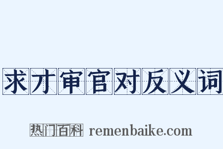 求才审官对反义词是什么意思的图片